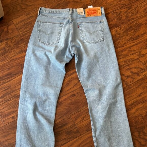 LEVI'S 501 93' straight Jeans Original Button Fly 36X30 light wash distressed - Picture 7 of 8